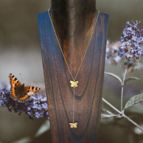 Mariposa Golden Butterflies Necklace