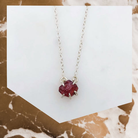 Raw Garnet Necklace