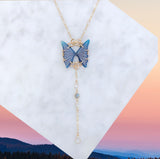 Butterfly Blue Lace Agate Necklace