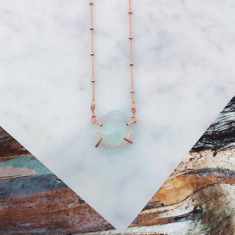 Aqua Chalcedony Necklace