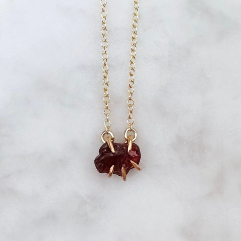 Weekend Edition: Raw Garnet Necklace