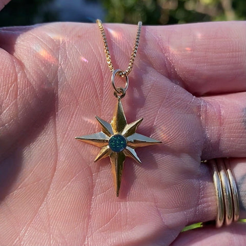 Australian Boulder Opal Starburst Necklace