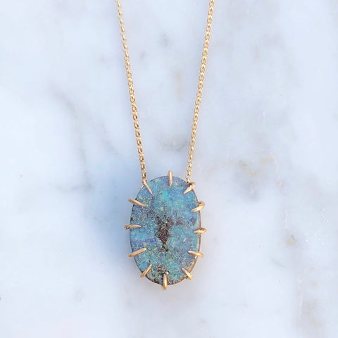 Australian Boulder Opal Necklace [Sun Ray]
