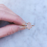 Pink Chalcedony Ring [Pear Cut]