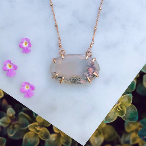 Moss Agate Necklace [Secret Garden]