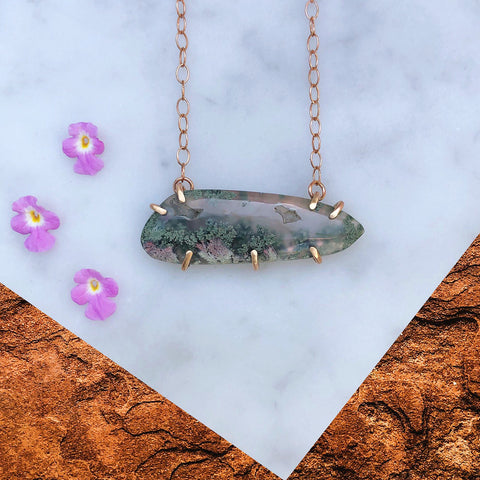 Moss Agate Necklace [Monterey Canyon]