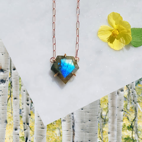 Geo Cut Labradorite Necklace