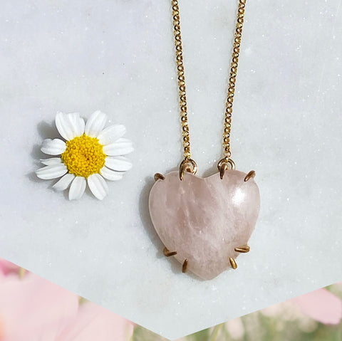 Rose Quartz Heart Necklace