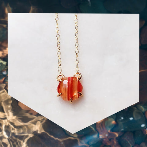 Lake Superior Agate Honeycomb Necklace