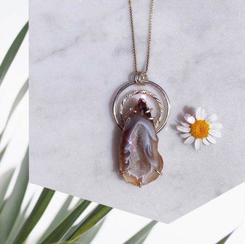 Geode Halo Necklace