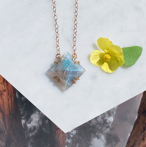 Labradorite Pyramid Necklace